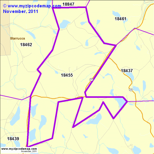 map of 18455