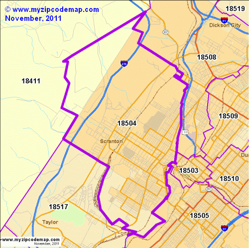 map of 18504