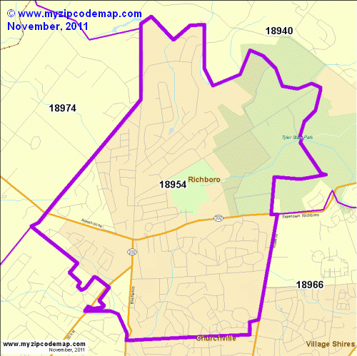 map of 18954