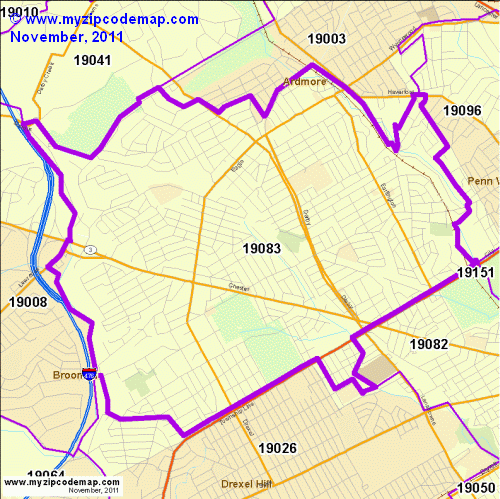 map of 19083
