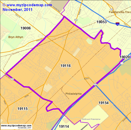 map of 19116