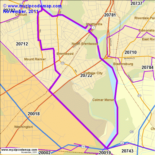 map of 20722