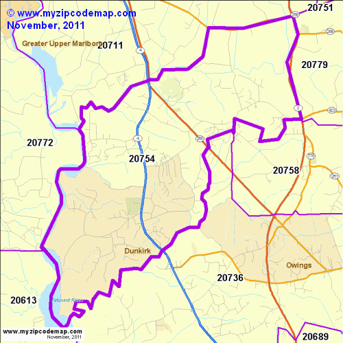 map of 20754
