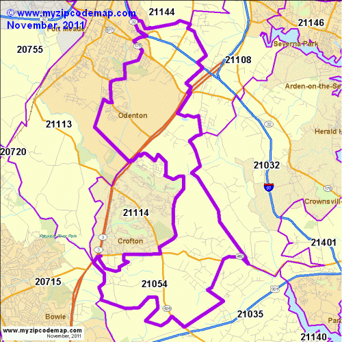 map of 21054