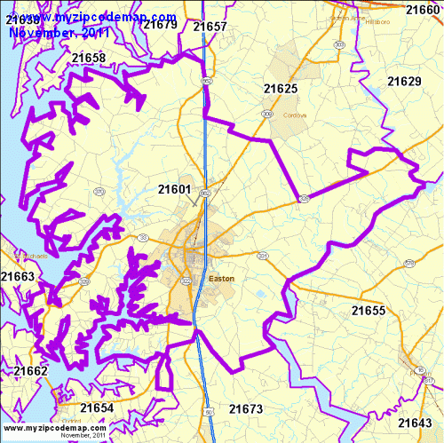 map of 21601