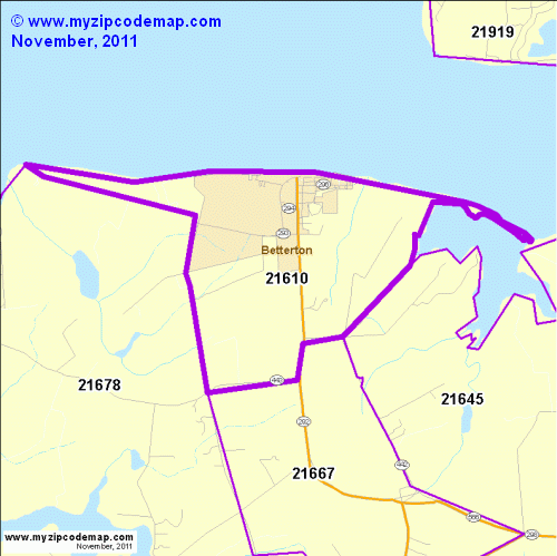 map of 21610