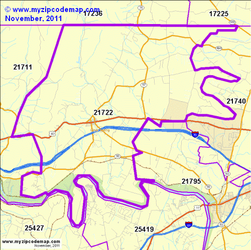 map of 21722