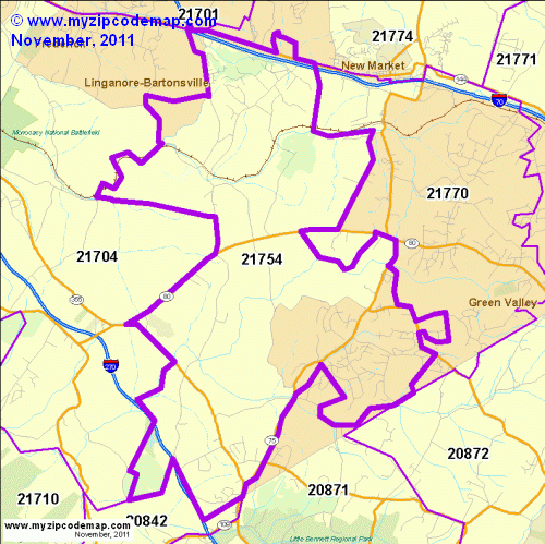 map of 21754