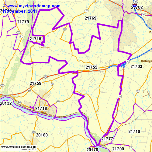 map of 21755