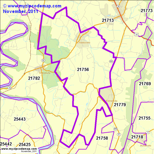 map of 21756