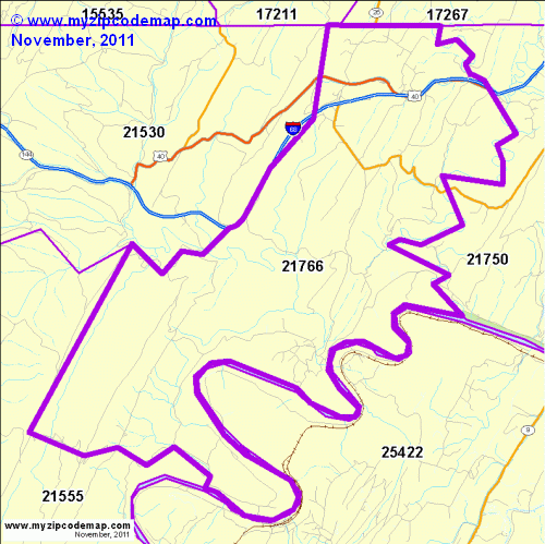 map of 21766