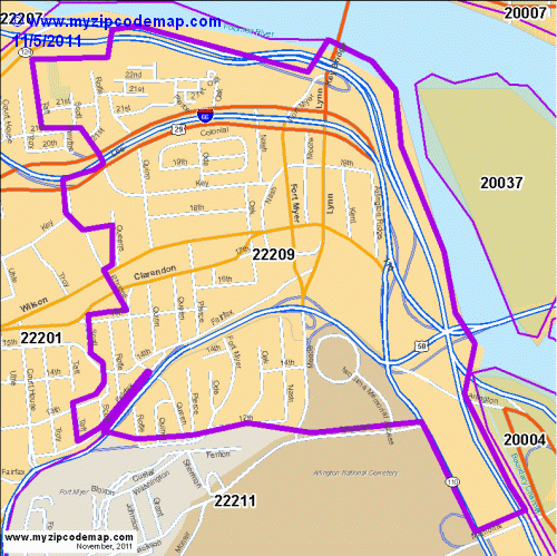 map of 22209