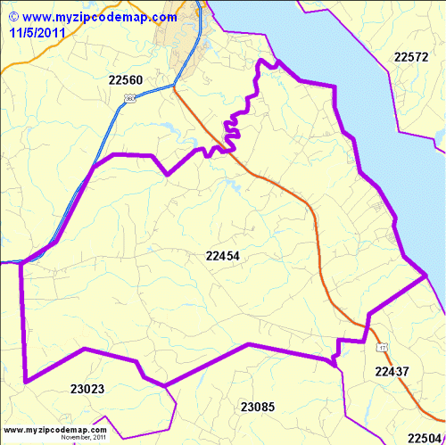 map of 22454