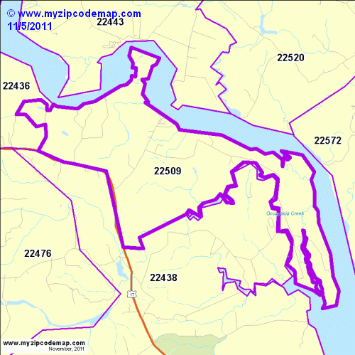 map of 22509