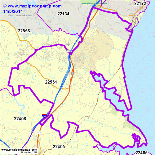 map of 22554