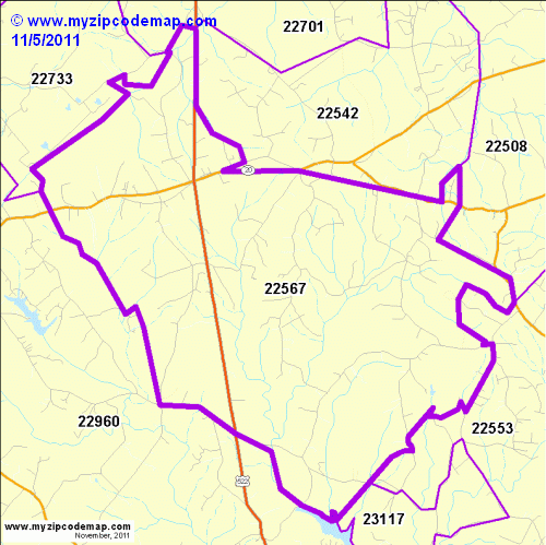 map of 22567