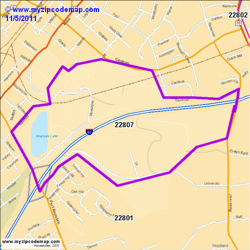map of 22807