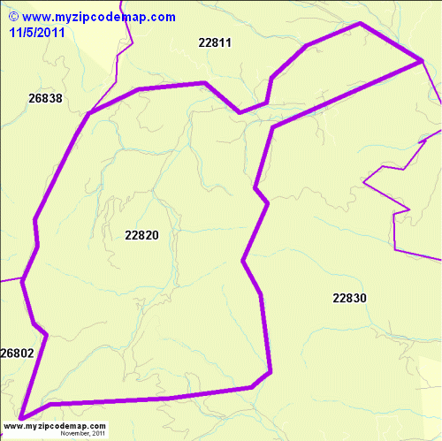 map of 22820