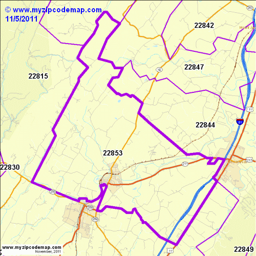 map of 22853