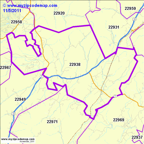 map of 22938