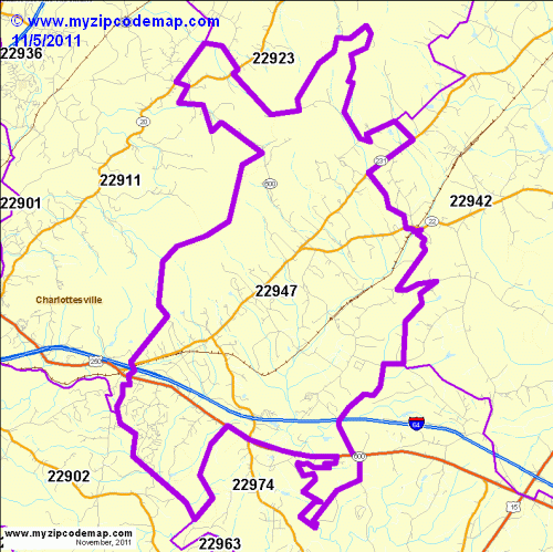 map of 22947