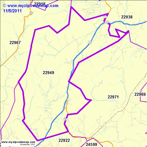 map of 22949