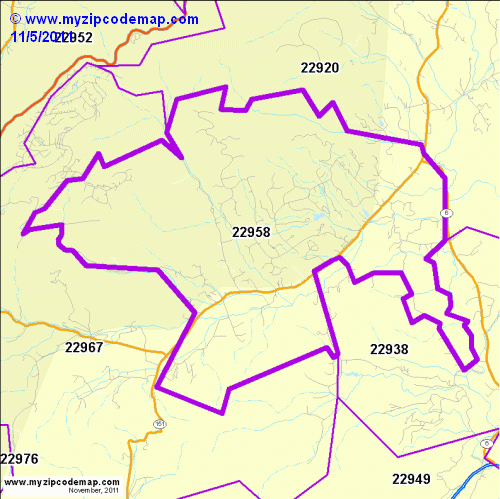 map of 22958