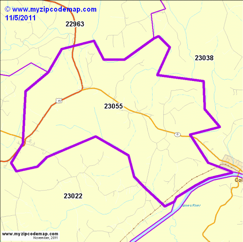map of 23055