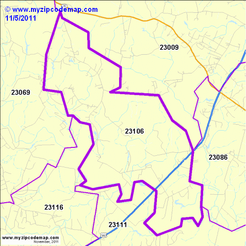 map of 23106