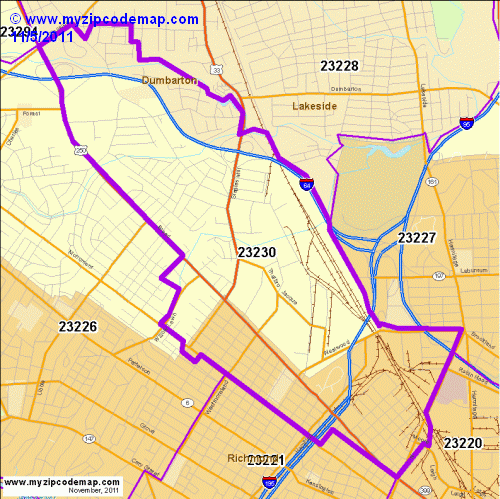 map of 23230