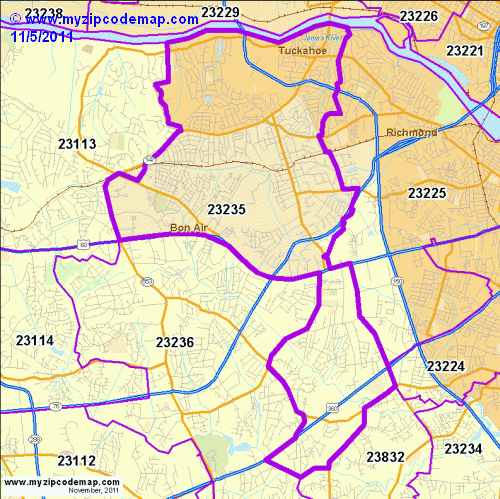 map of 23235