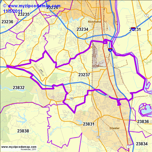 map of 23237