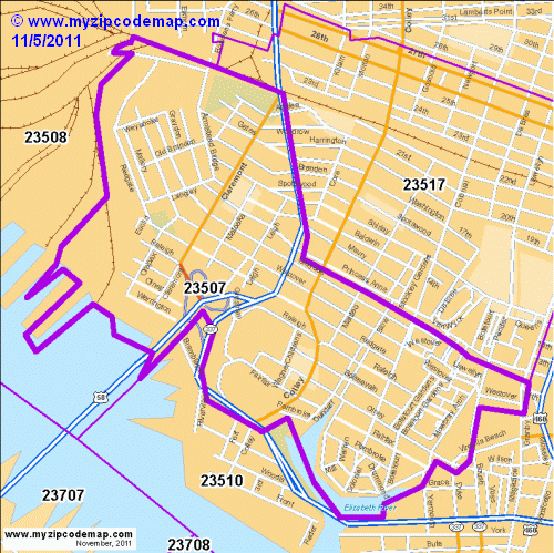 map of 23507