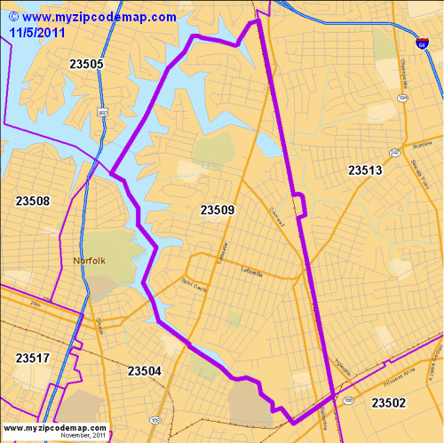 map of 23509