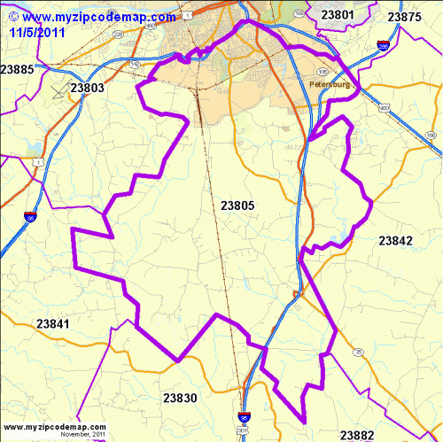 map of 23805