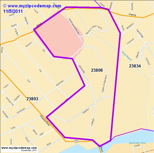map of 23806