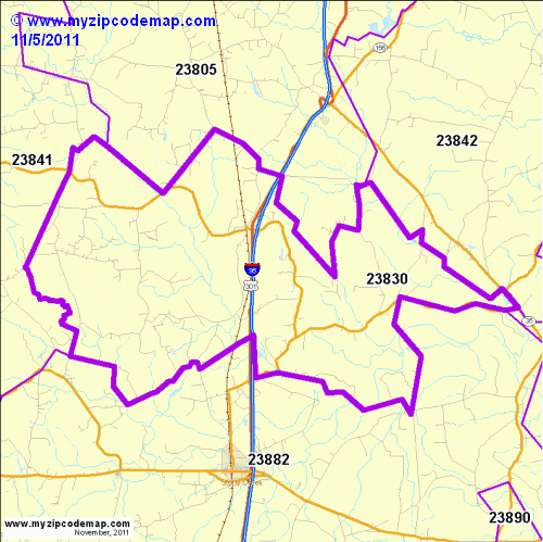 map of 23830