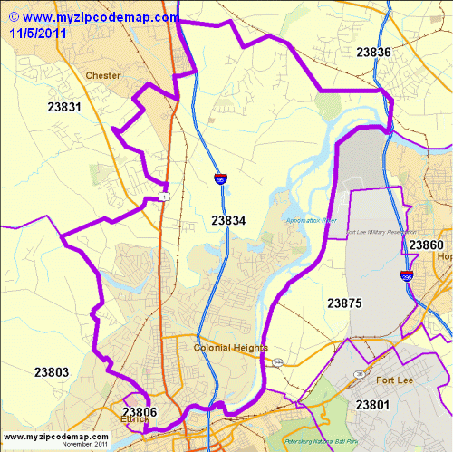 map of 23834