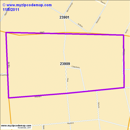 map of 23909