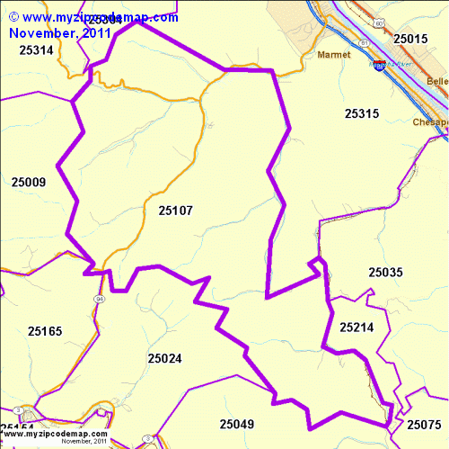 map of 25107