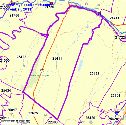 map of 25411