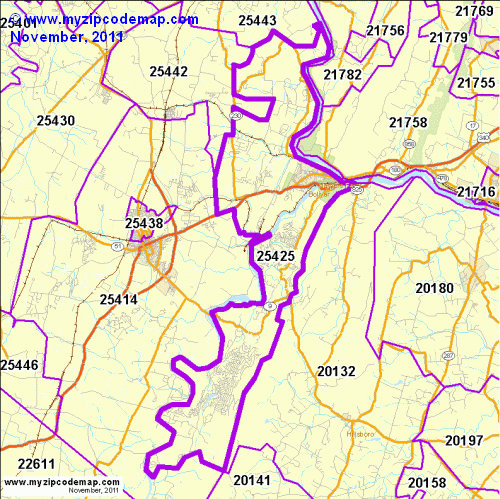 map of 25425