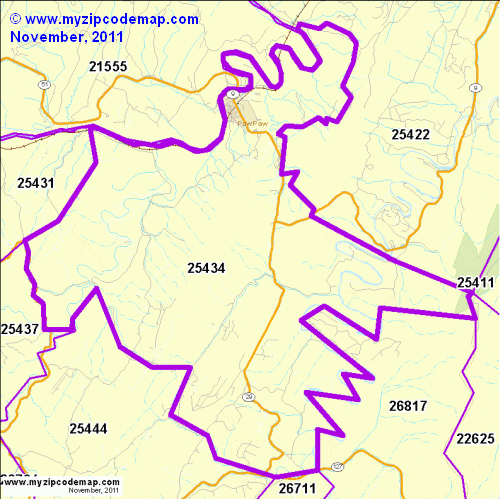map of 25434