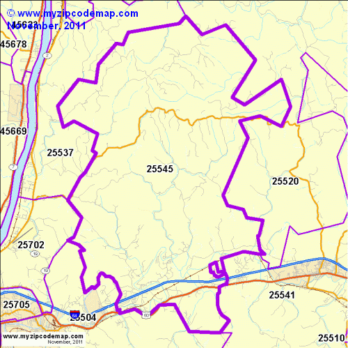 map of 25545