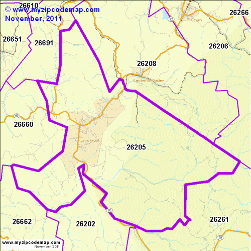 map of 26205