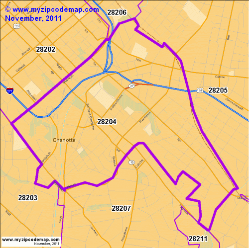 map of 28204