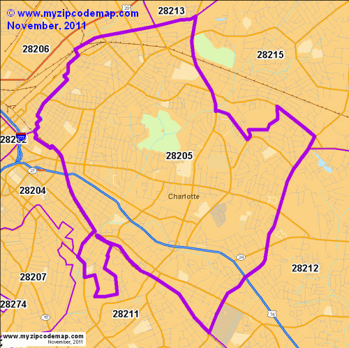 map of 28205