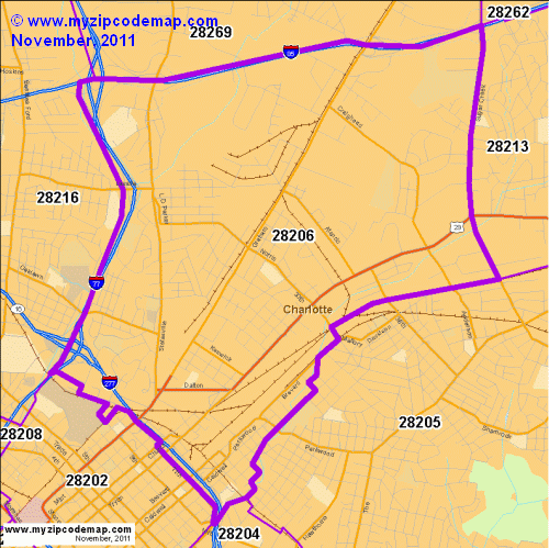 map of 28206