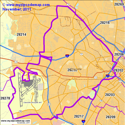 map of 28208
