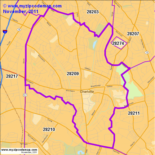 map of 28209